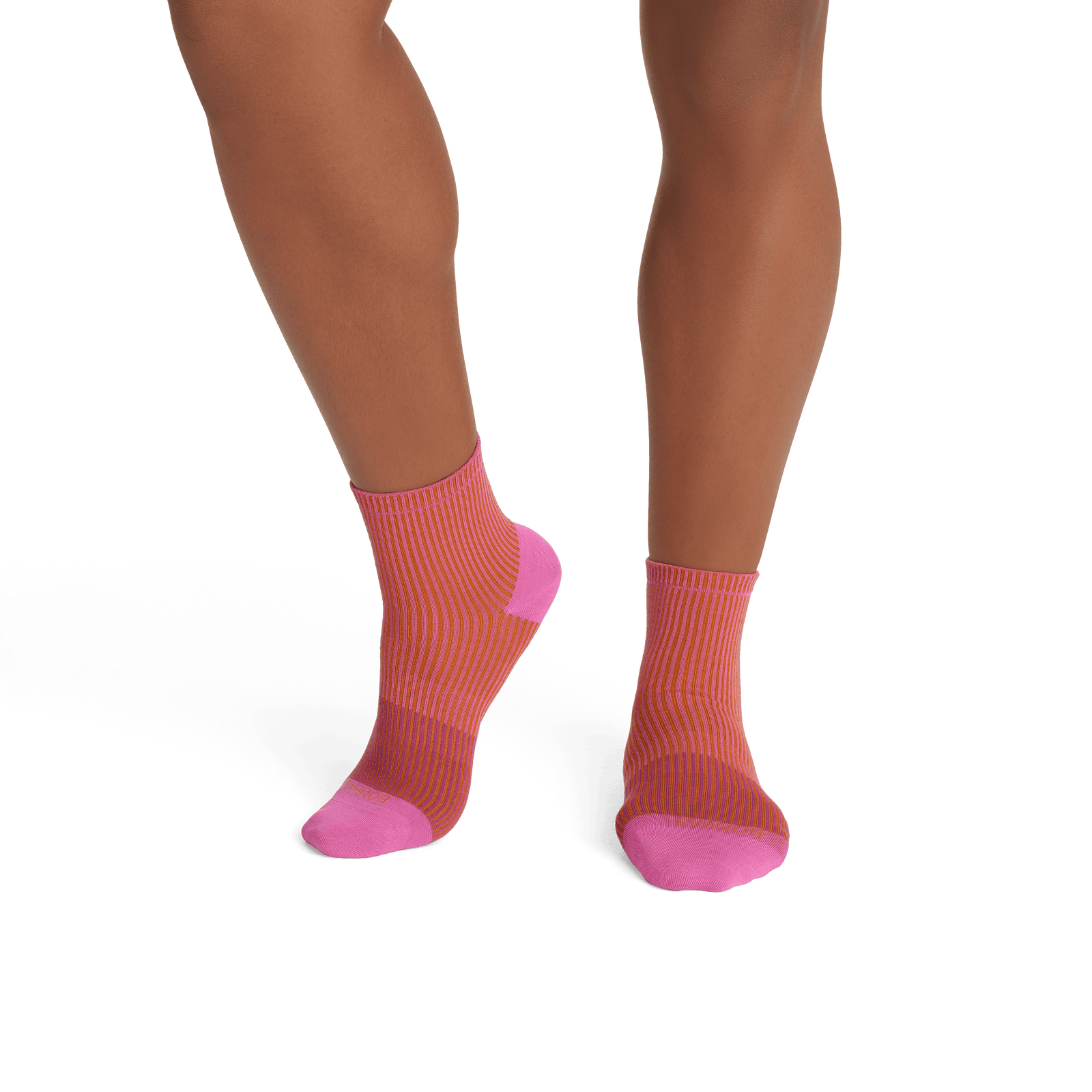 Lightweight Stripe Quarter Sock - Bold Pink - WO1 [7766]