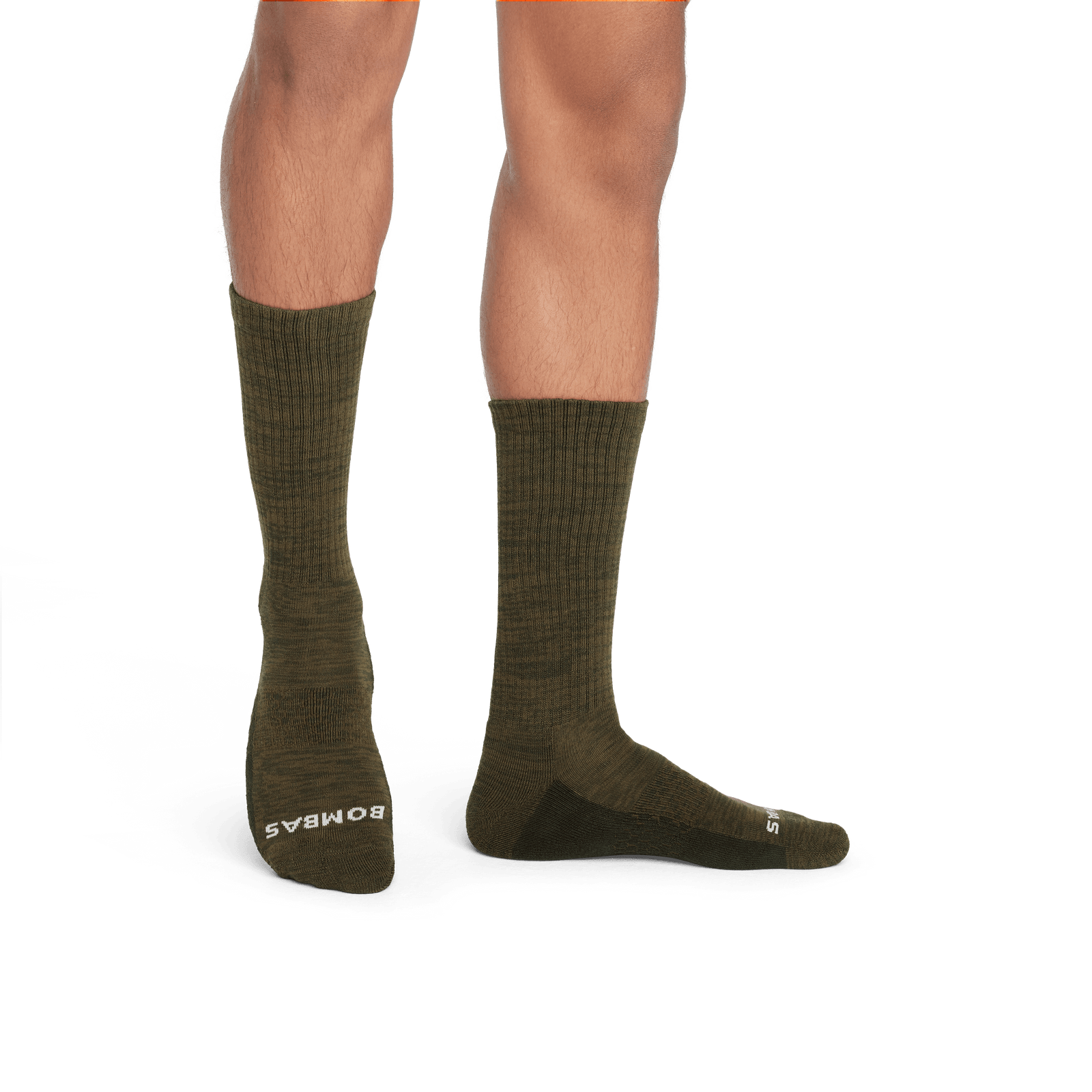Two Tone Calf Socks - Dark Olive MO2 [7793]
