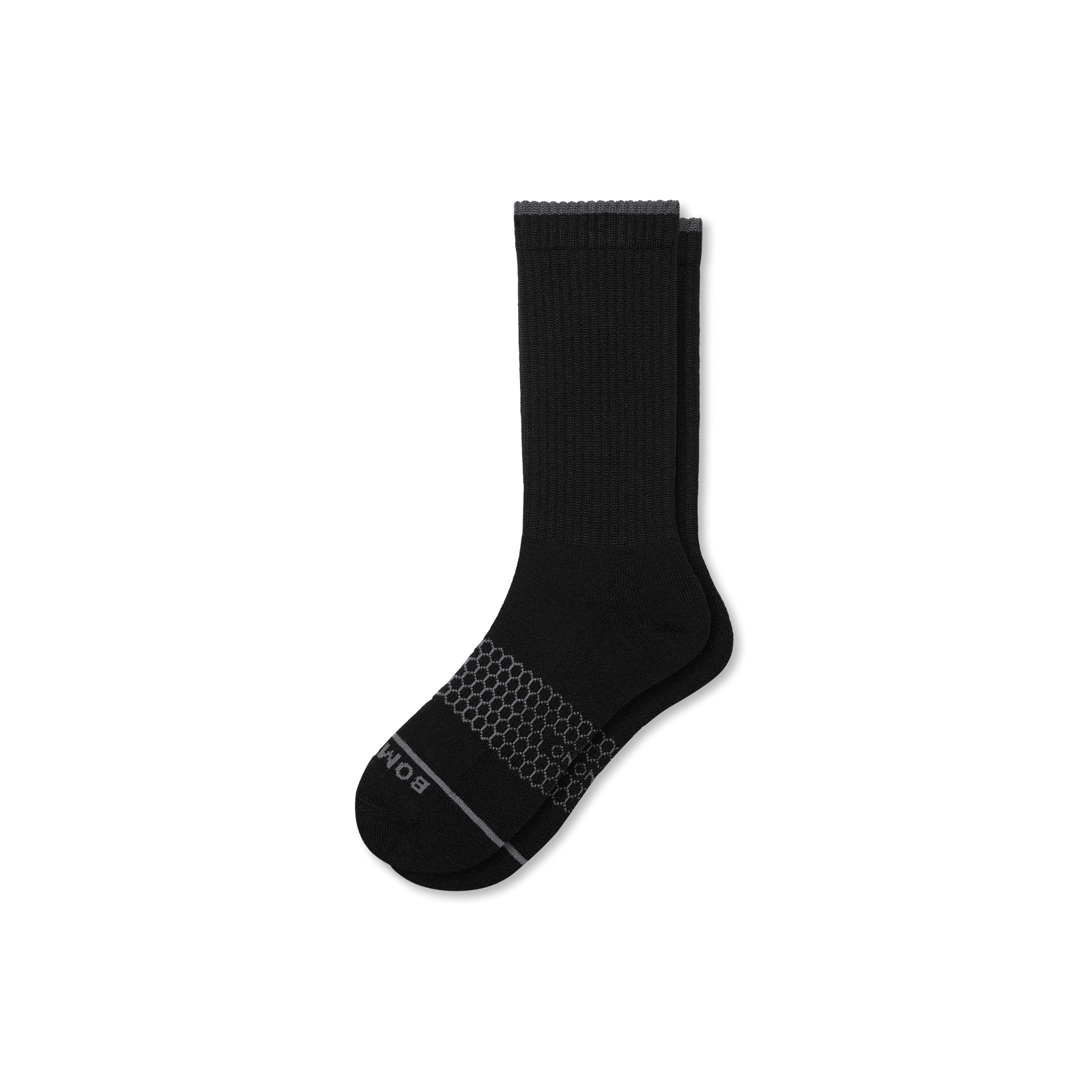 Merino Wool Blend Calf Socks - Black L [7800]
