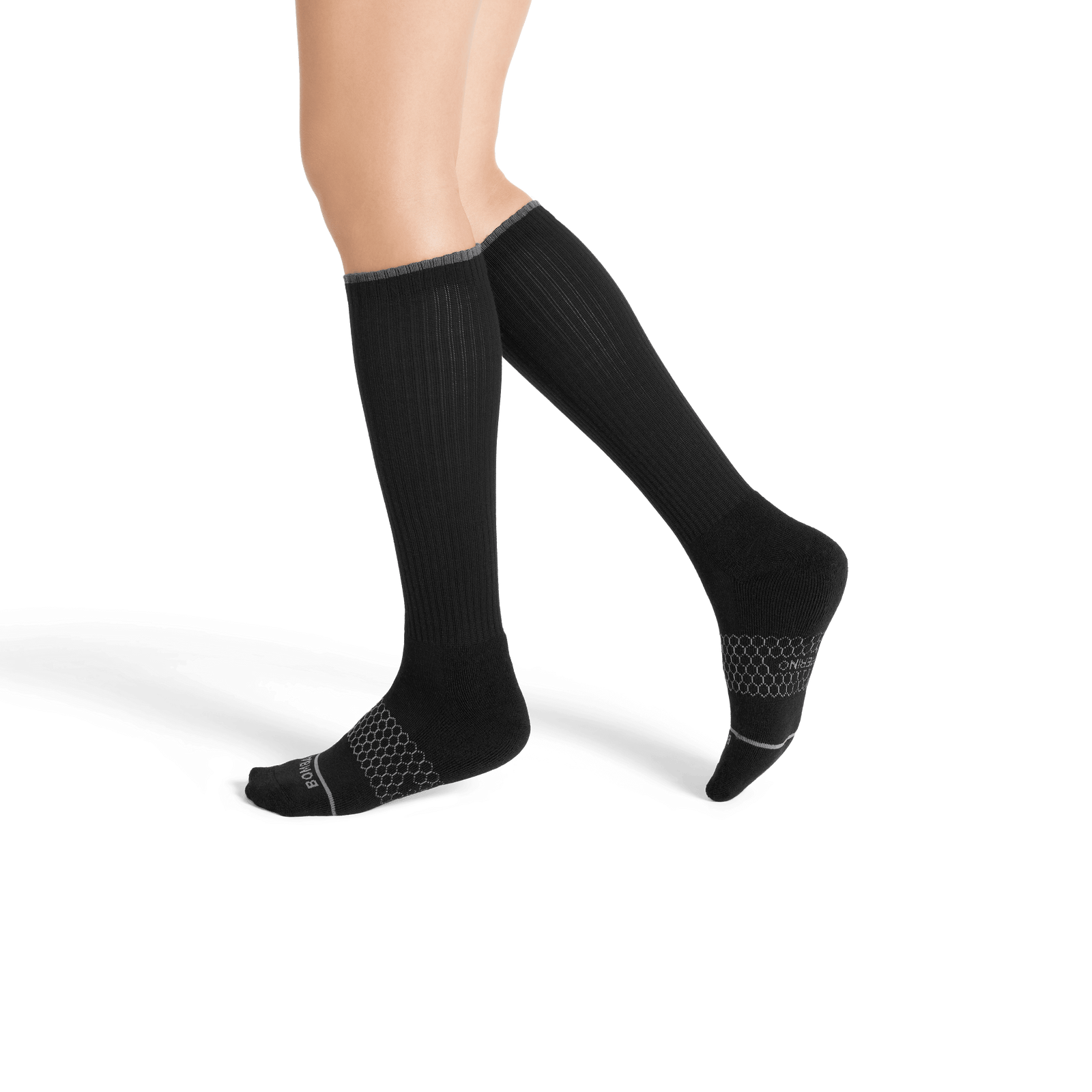 Merino Wool Blend Knee High Socks - Black WO2 [7807]