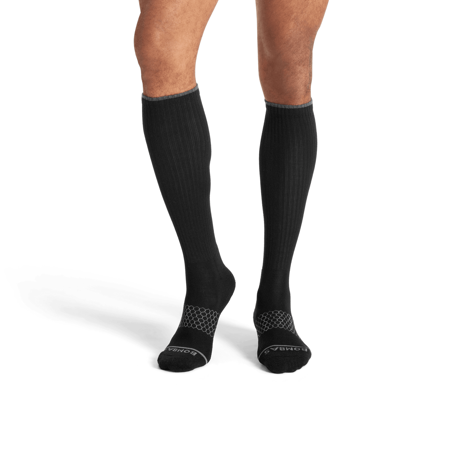 Merino Wool Blend Knee High Socks - Black MO1 [7807]