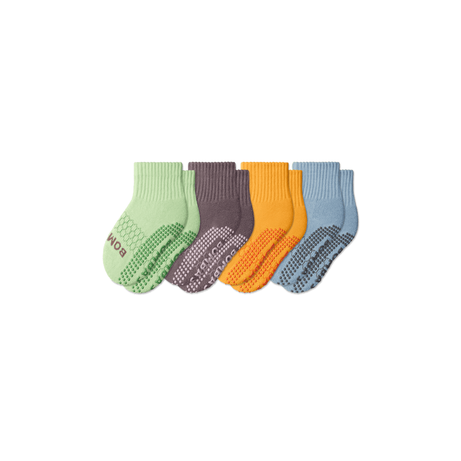 Toddler Gripper Calf Socks 4-Pack - Easy Low Cut Move
