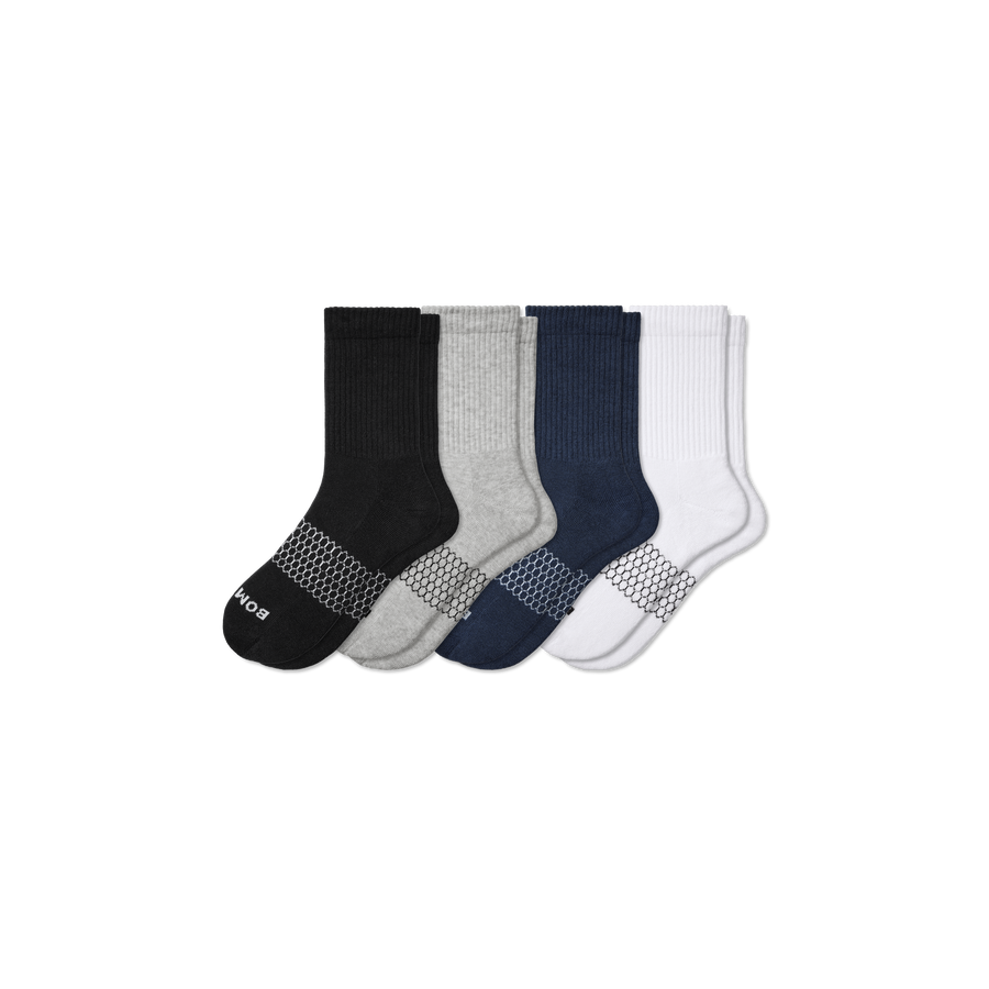 Men's Solids Half Calf Sock 4-Pack - Light School Pair