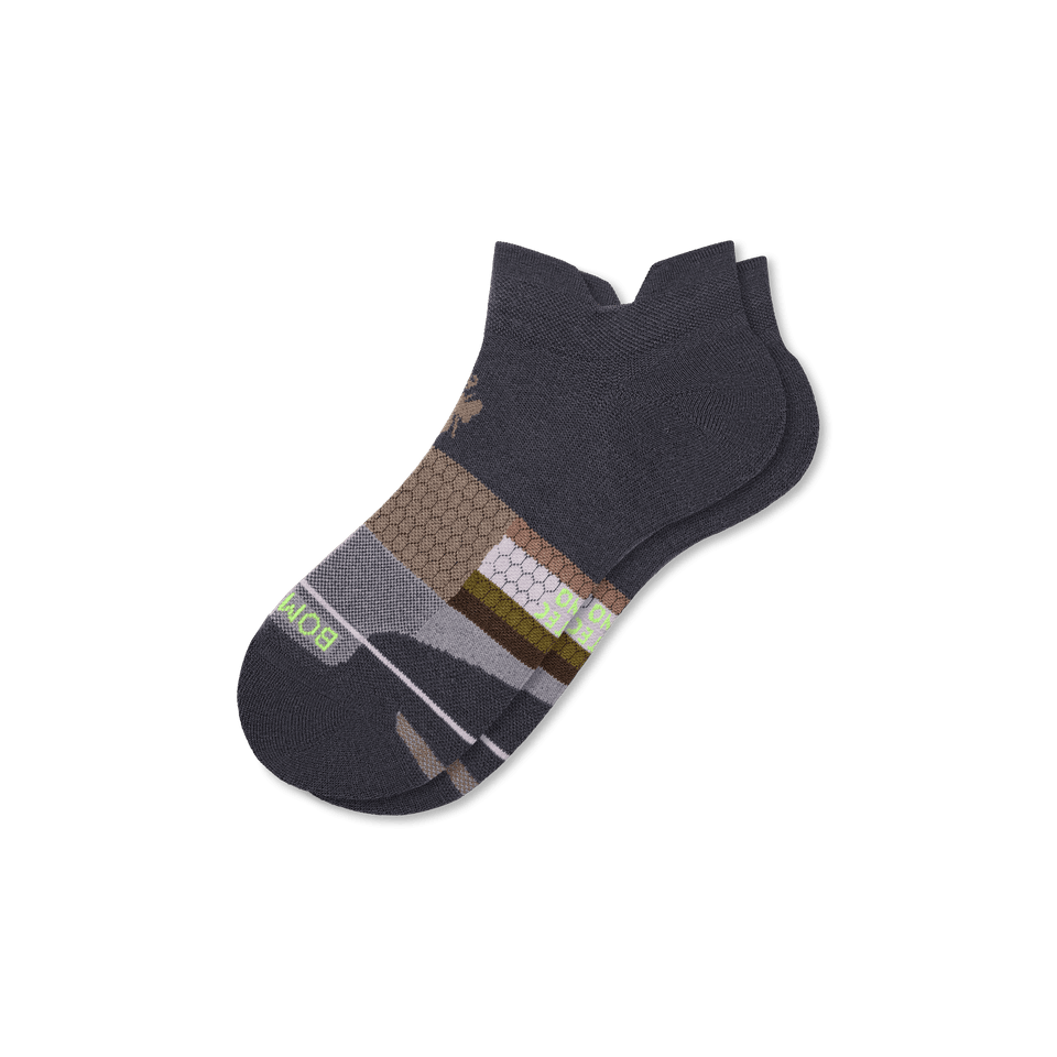 Merino Wool Blend Athletic Ankle Socks - Charcoal L [8066]