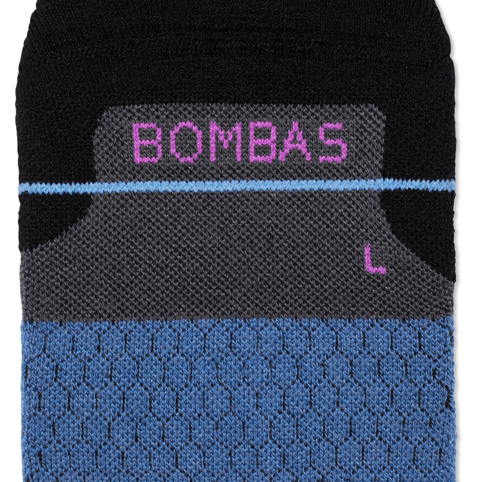 Merino Wool Blend Athletic Calf Socks - Black Sky Detail [8068]