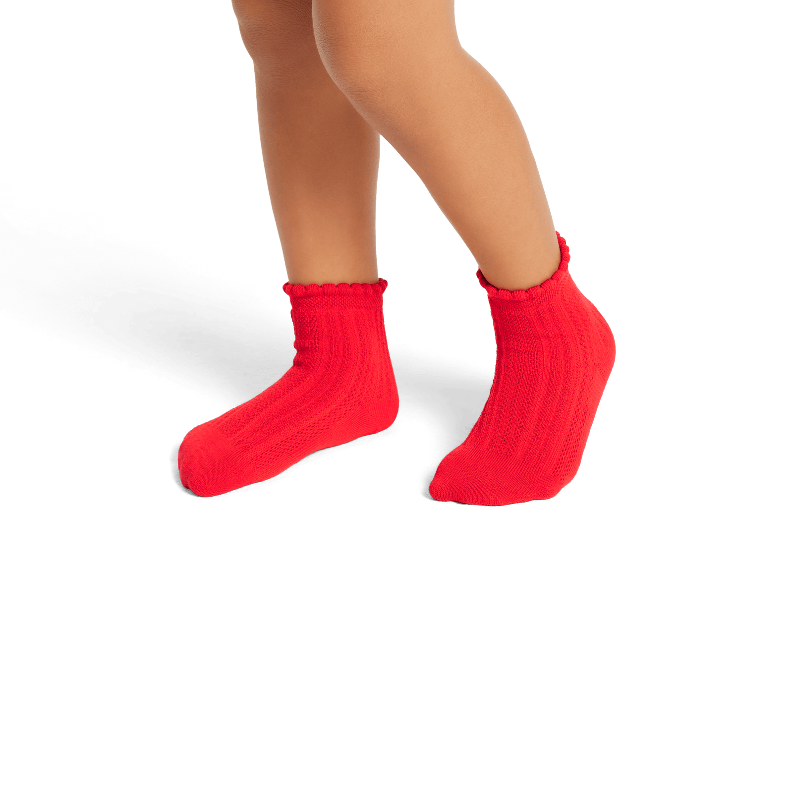 Toddler Pointelle Calf Sock Red Sky TO1 [8095]