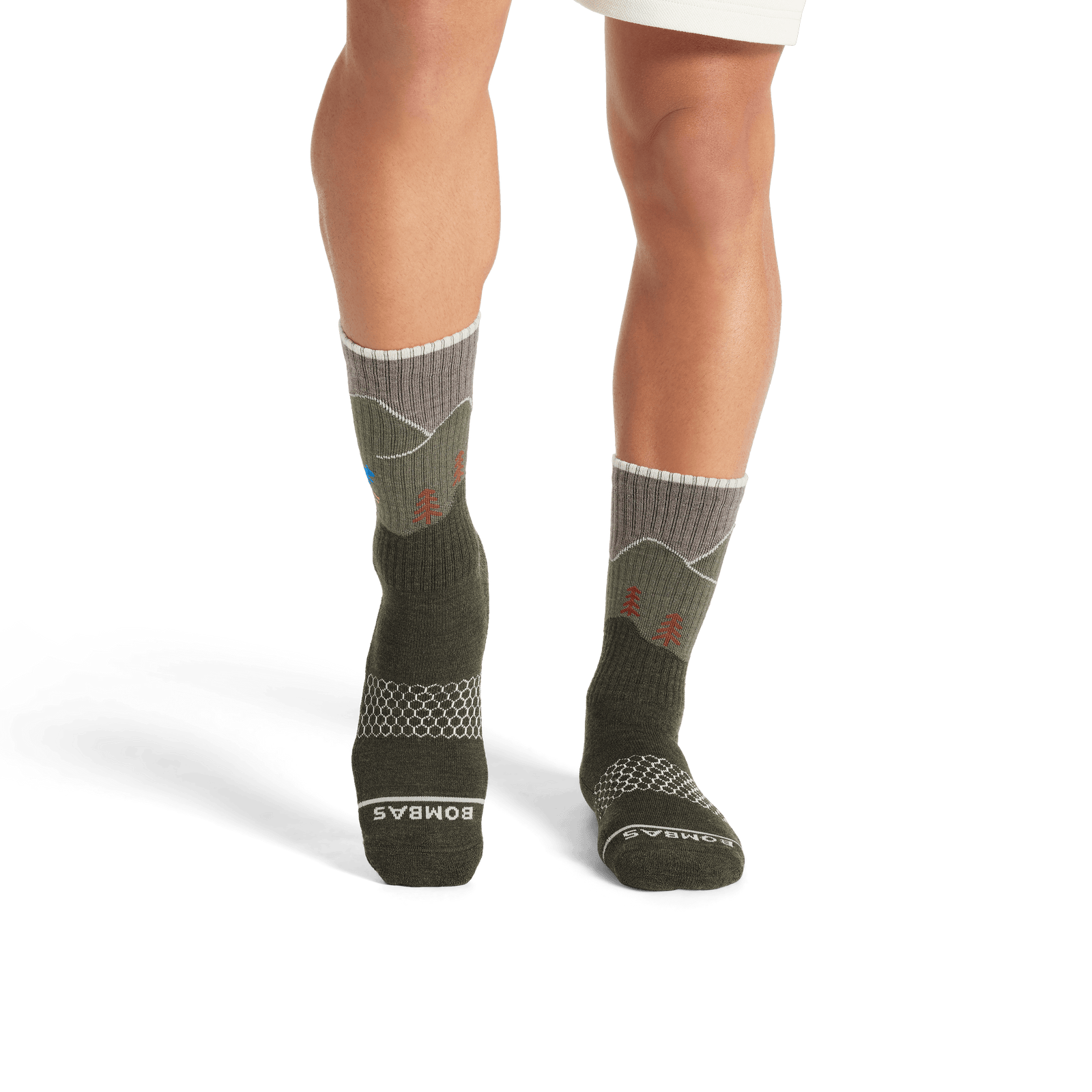 Merino Wool Blend Calf Socks - Cool Clay Heather MO1 [8178]