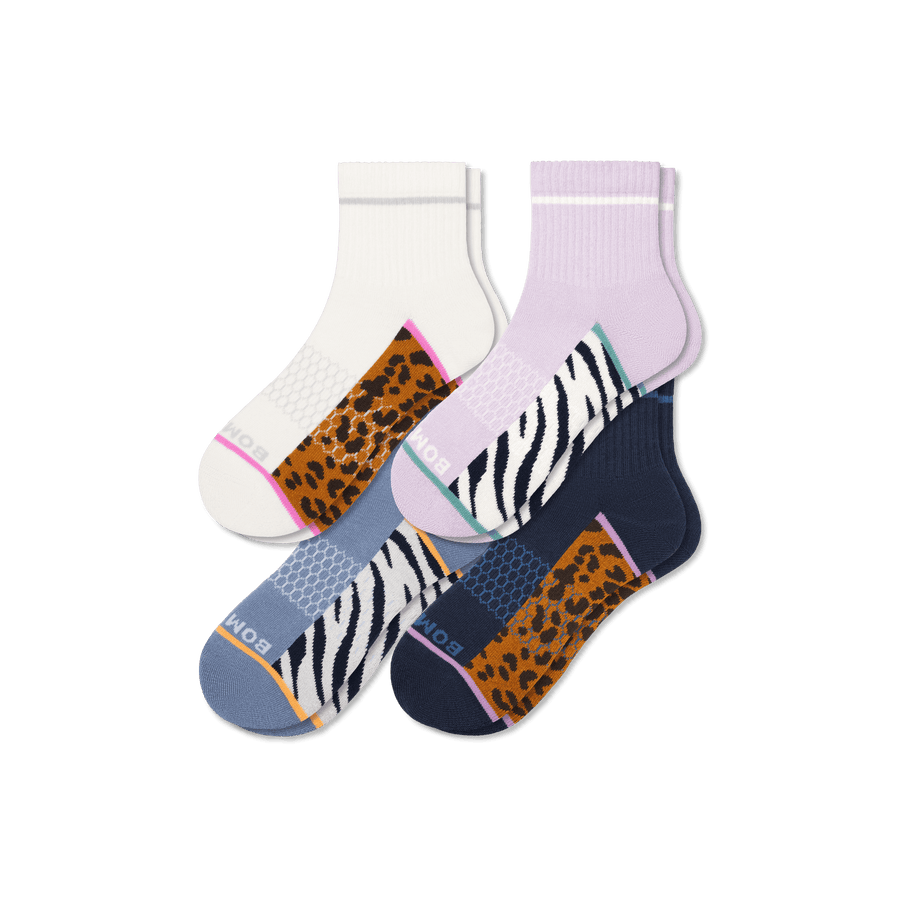 Women's Wild Wear Quarter Sock 4-Pack - Comfort Crew Cushion