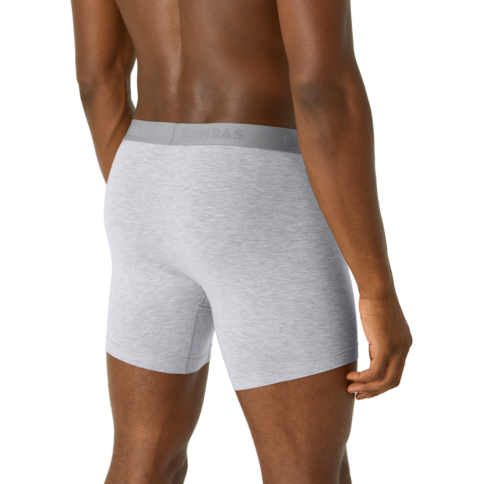 Cotton Modal Blend Boxer Brief - Classic Fly - Medium Heather Grey MO3 [8470]