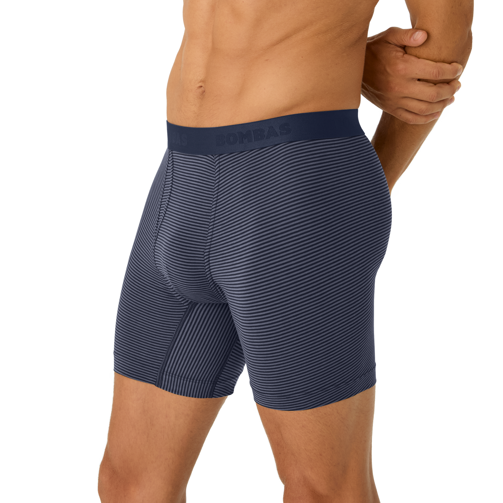 Cotton Modal Blend Boxer Brief - Classic Fly - Midnight Navy / Washed Black Micro Stripe MO2 [8470]