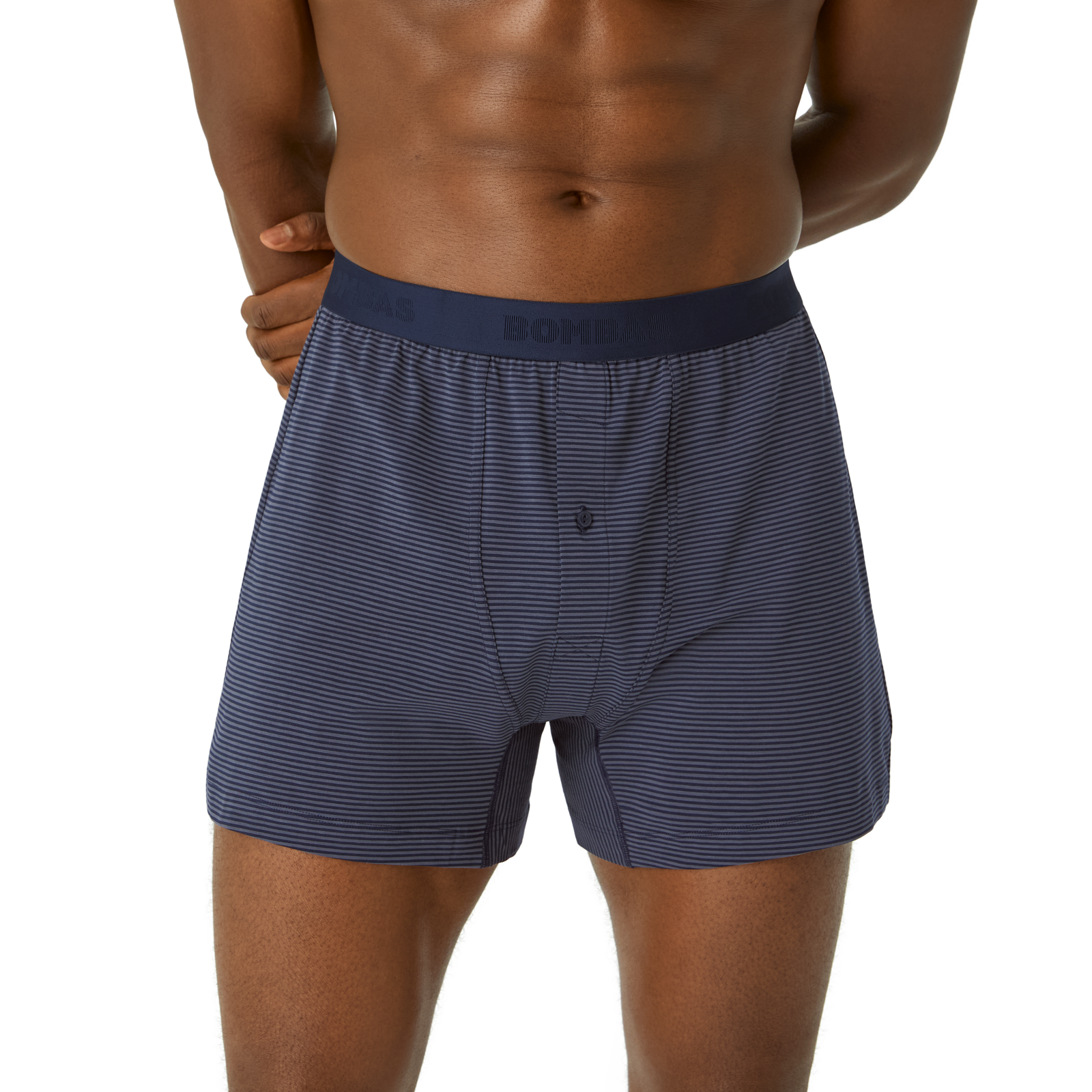 Cotton Modal Blend Boxer - Midnight Navy / Washed Black Micro Stripe MO1 [8473]
