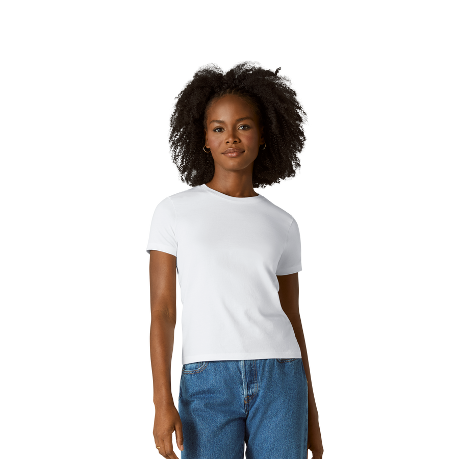 Women's Pima Cotton Slim Crew Neck T-Shirt - Weekend Wear
