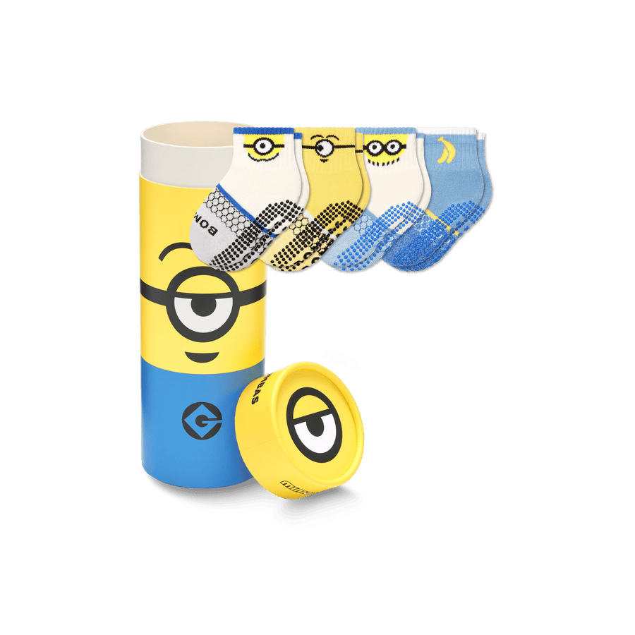 Toddler Minions Gripper Calf Sock 4-Pack Gift Box - Play Day Ready