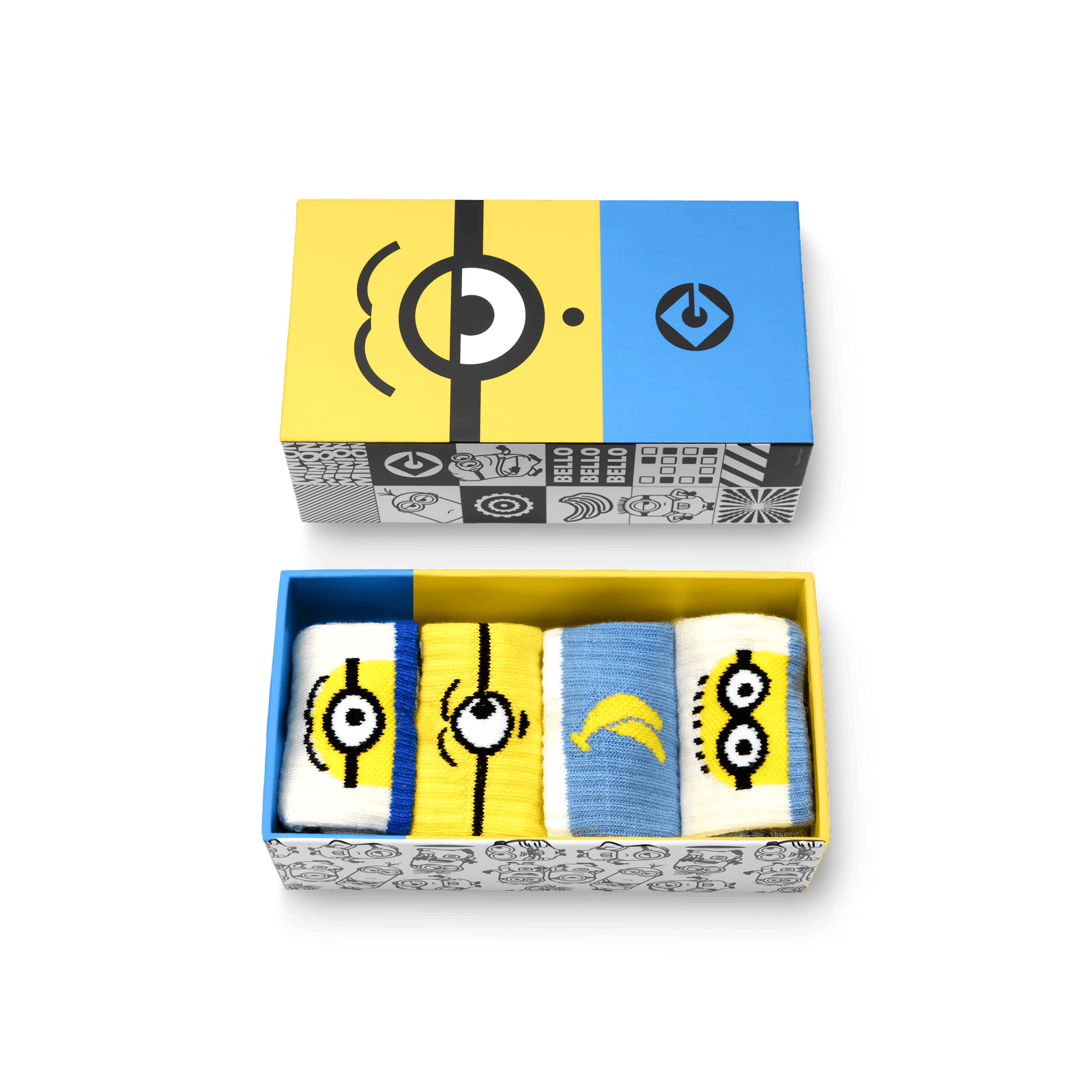 Toddler Minions X Bombas Gripper Calf Sock 4-Pack Gift Box - Minion Mix L (Socks in Box) [8567]
