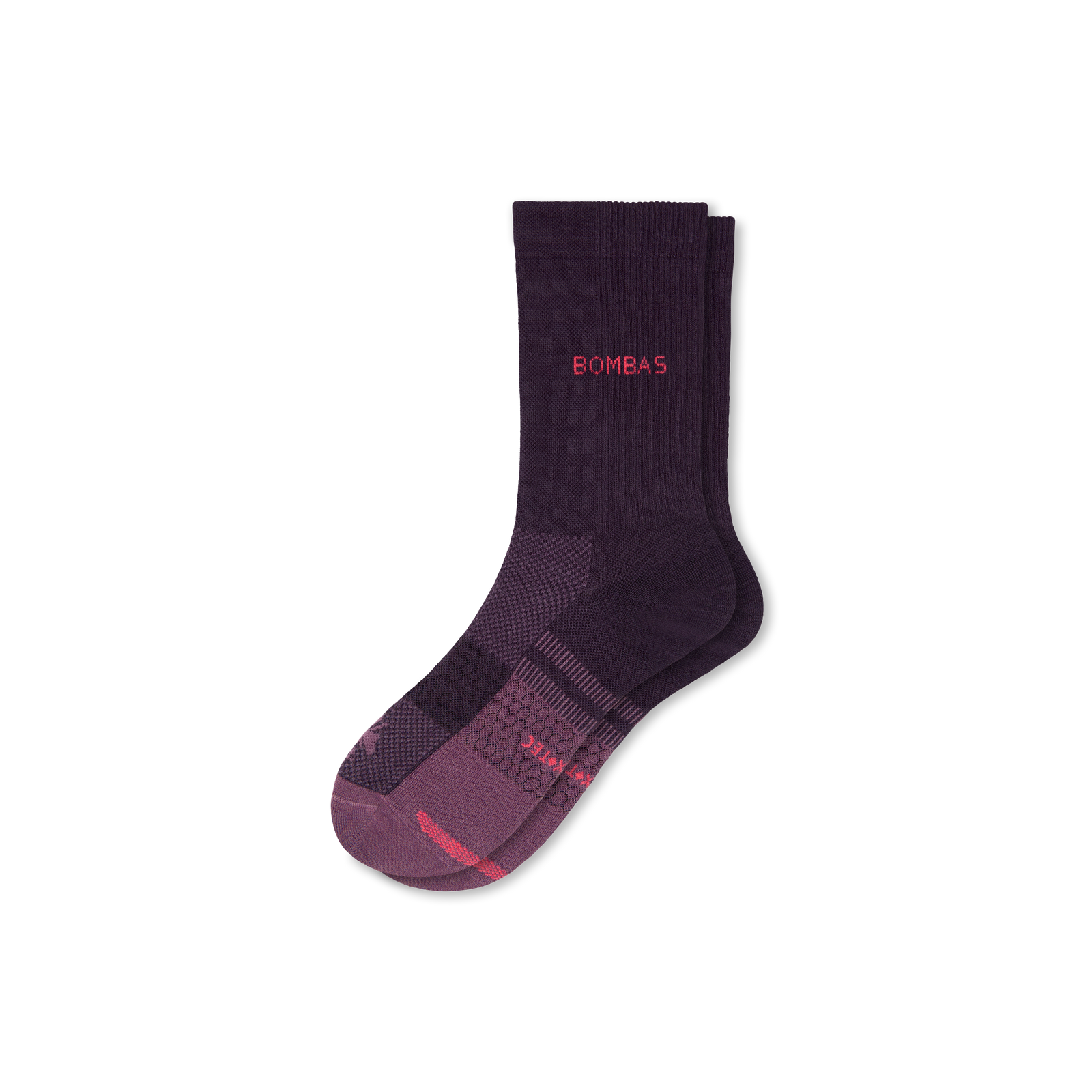 Lightweight Athletic Half Calf Socks - Purple Plum L [8579]