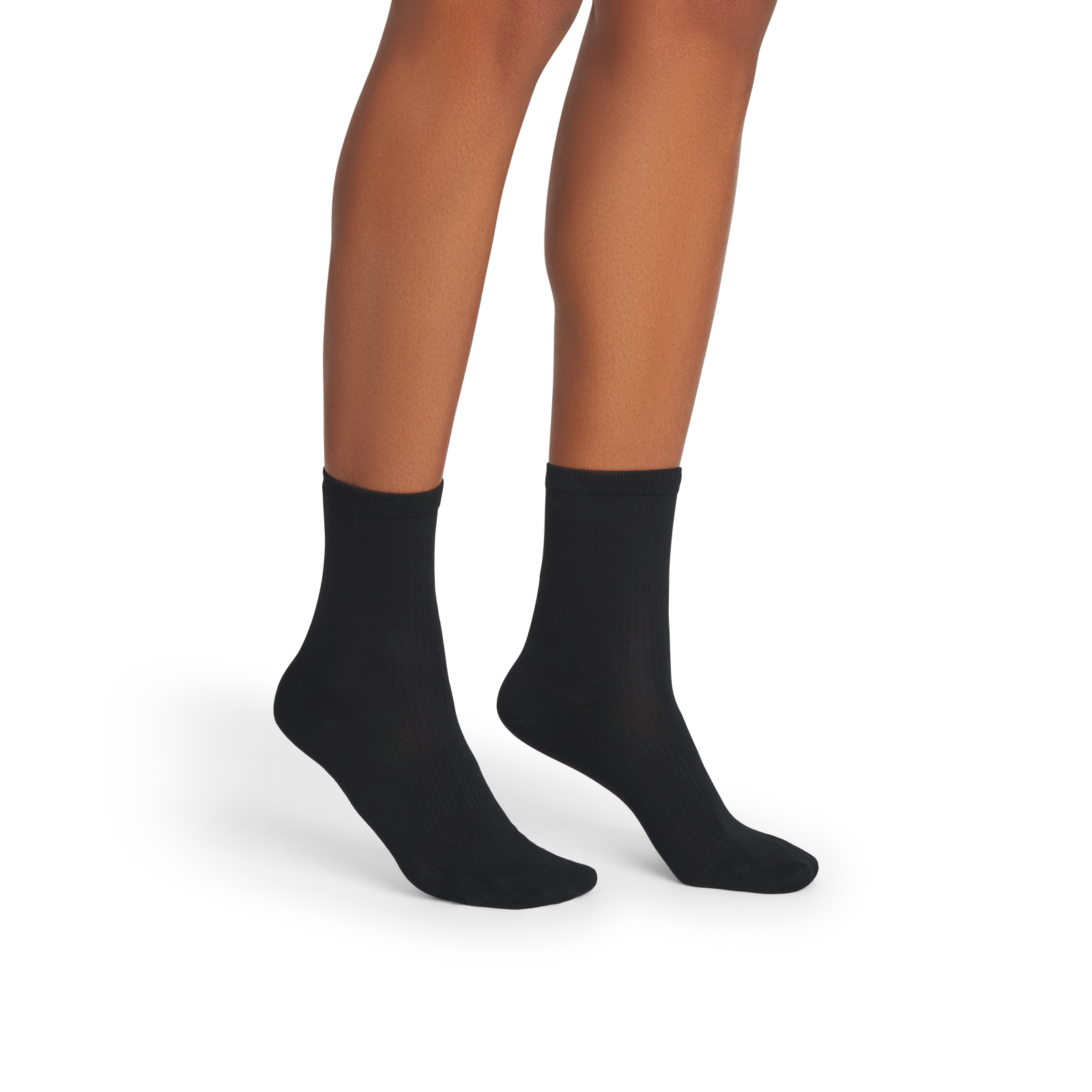 Women's Featherweight Rib Half Calf Socks - black WO1 [8593]