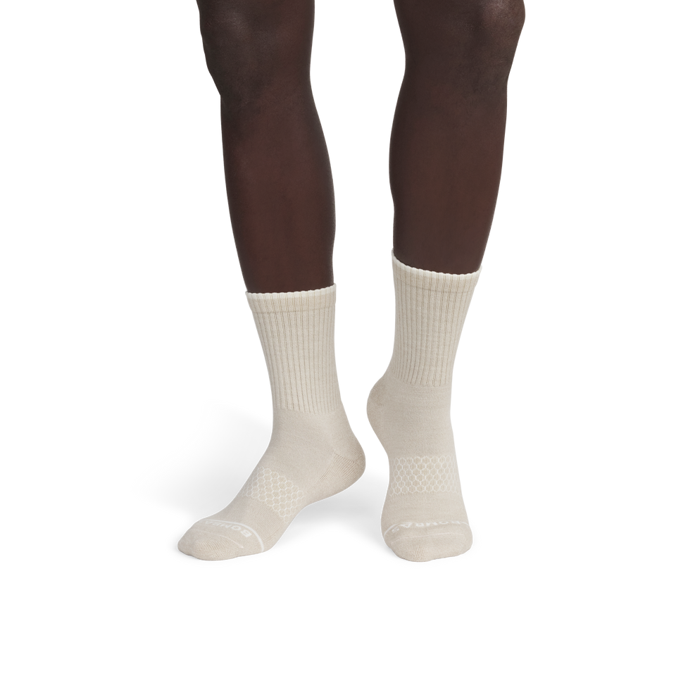 Merino Wool Blend Half Calf Socks - Khaki MO1 [8625]