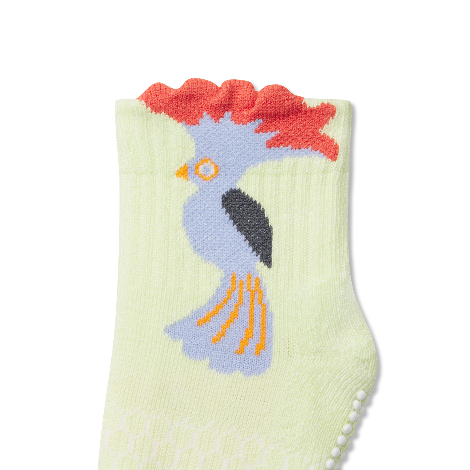 Toddler Cockatoo Gripper Calf Socks - Soft Lime Detail [8642]