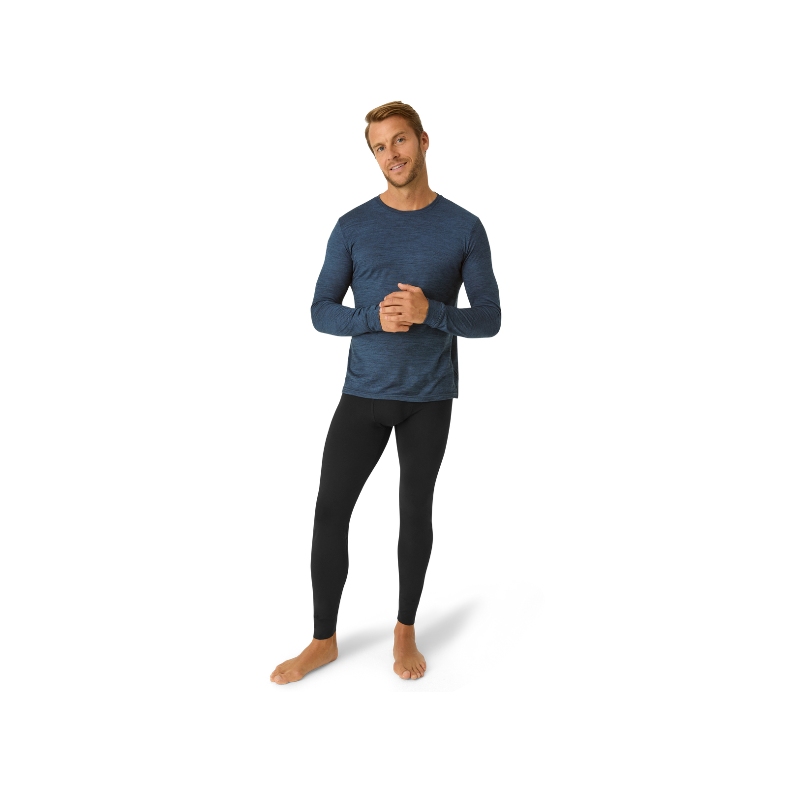 Cotton Modal Blend Long Underwear - Black MO4 [8713]