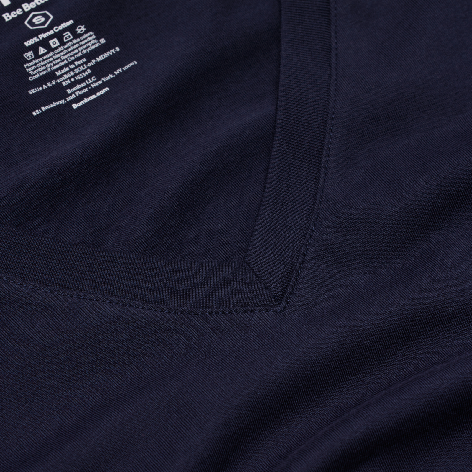Women's Pima Cotton V-Neck T-Shirt - Midnight Navy Detail [8738]