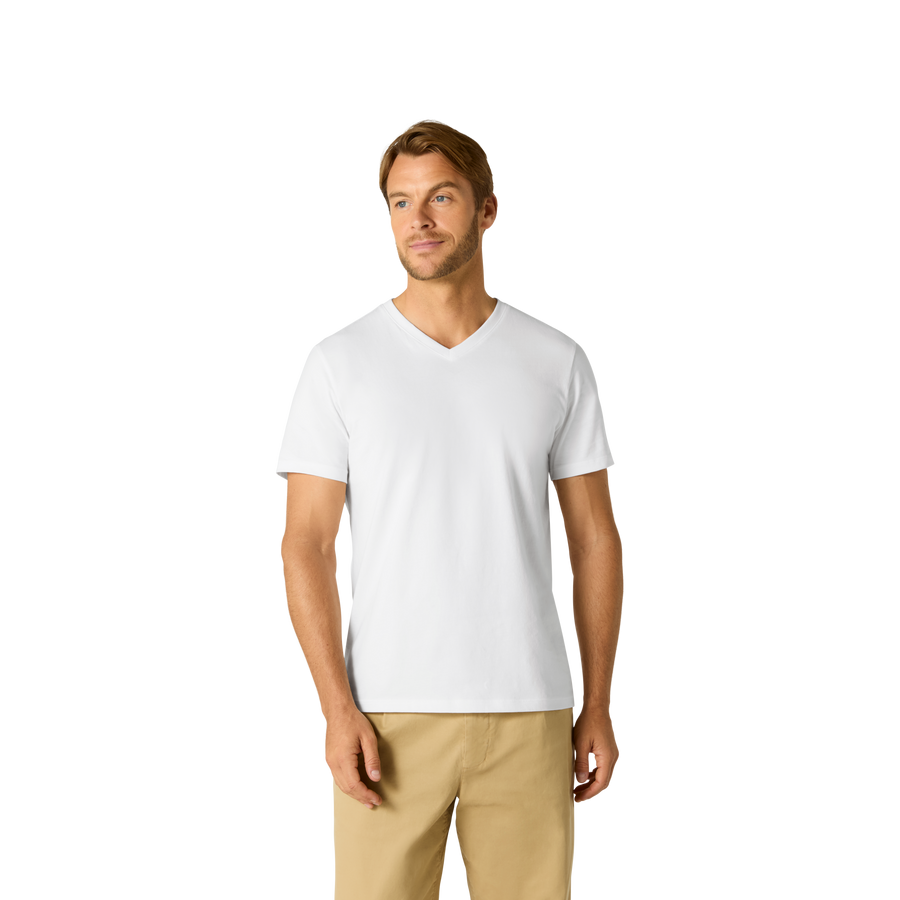 Men's Pima Cotton V-Neck T-Shirt - Relaxed Street Comfort