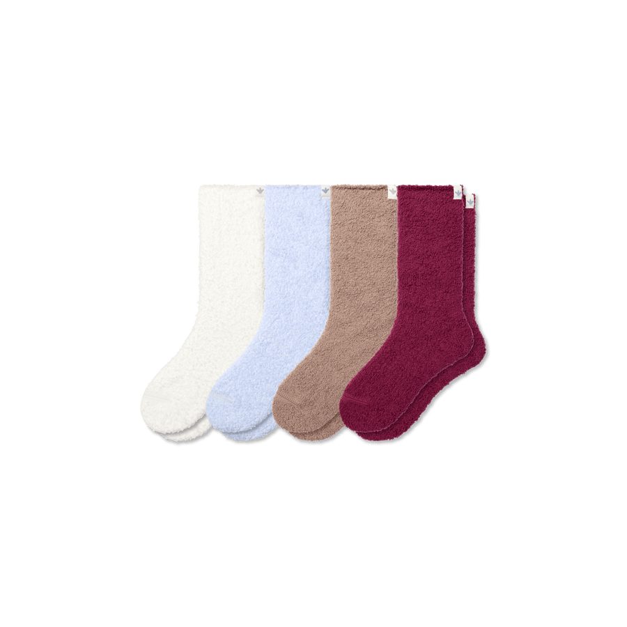 Youth Fuzzy Sock 4-Pack - Breathable Weekend Rotation