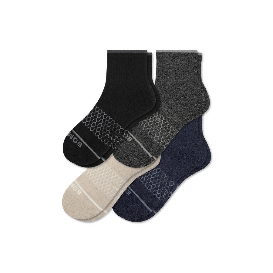 Men's Merino Wool Blend Quarter Sock 4-Pack - Studio Hike Rotation
