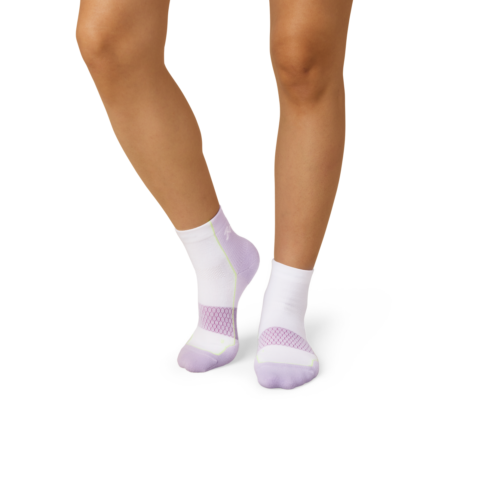 Running Quarter Socks - White / Pastel Lavender WO1 [8820]