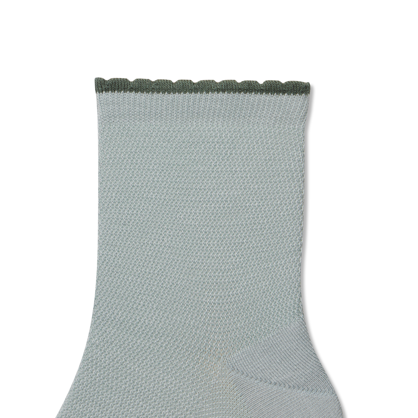 Scallop Cuff Quarter Socks - Misty Sky Detail [8837]