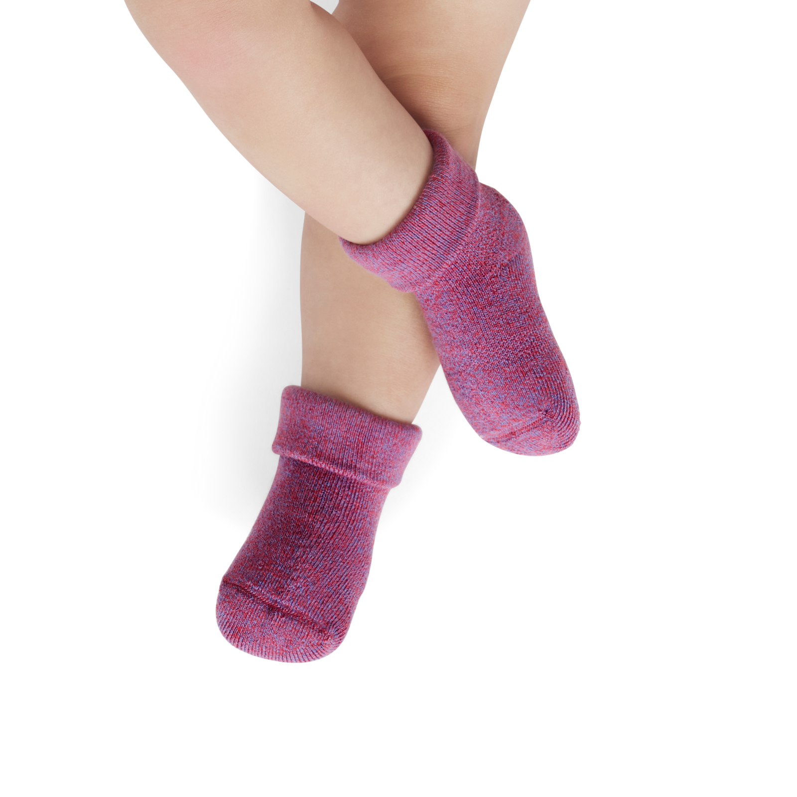 Marl Calf Socks (0-6 Months) - Heirloom Red / Peri Sky BO1 [8867]
