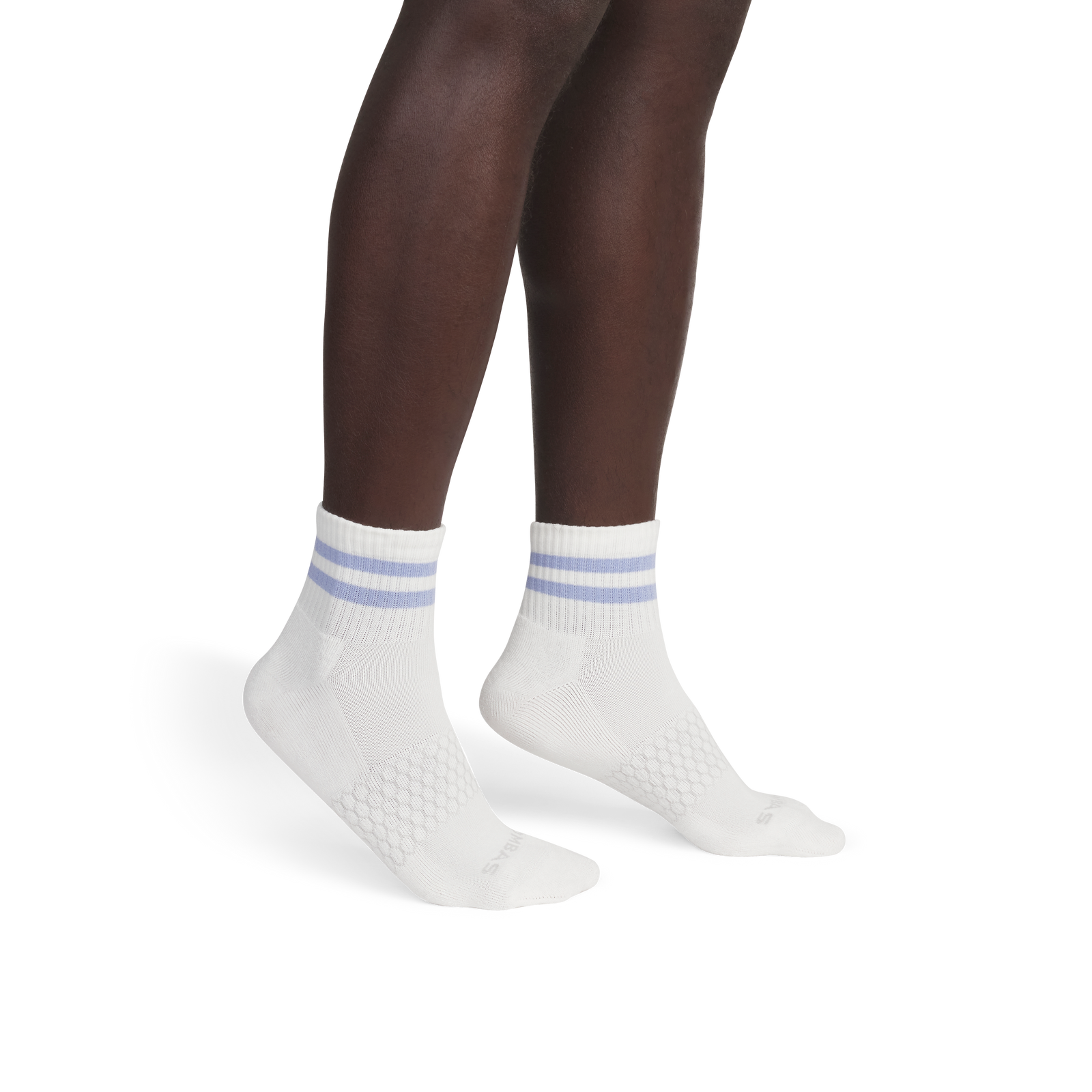 Vintage Stripes Quarter Socks - Soft White / Dawn Blue MO1 [9006]