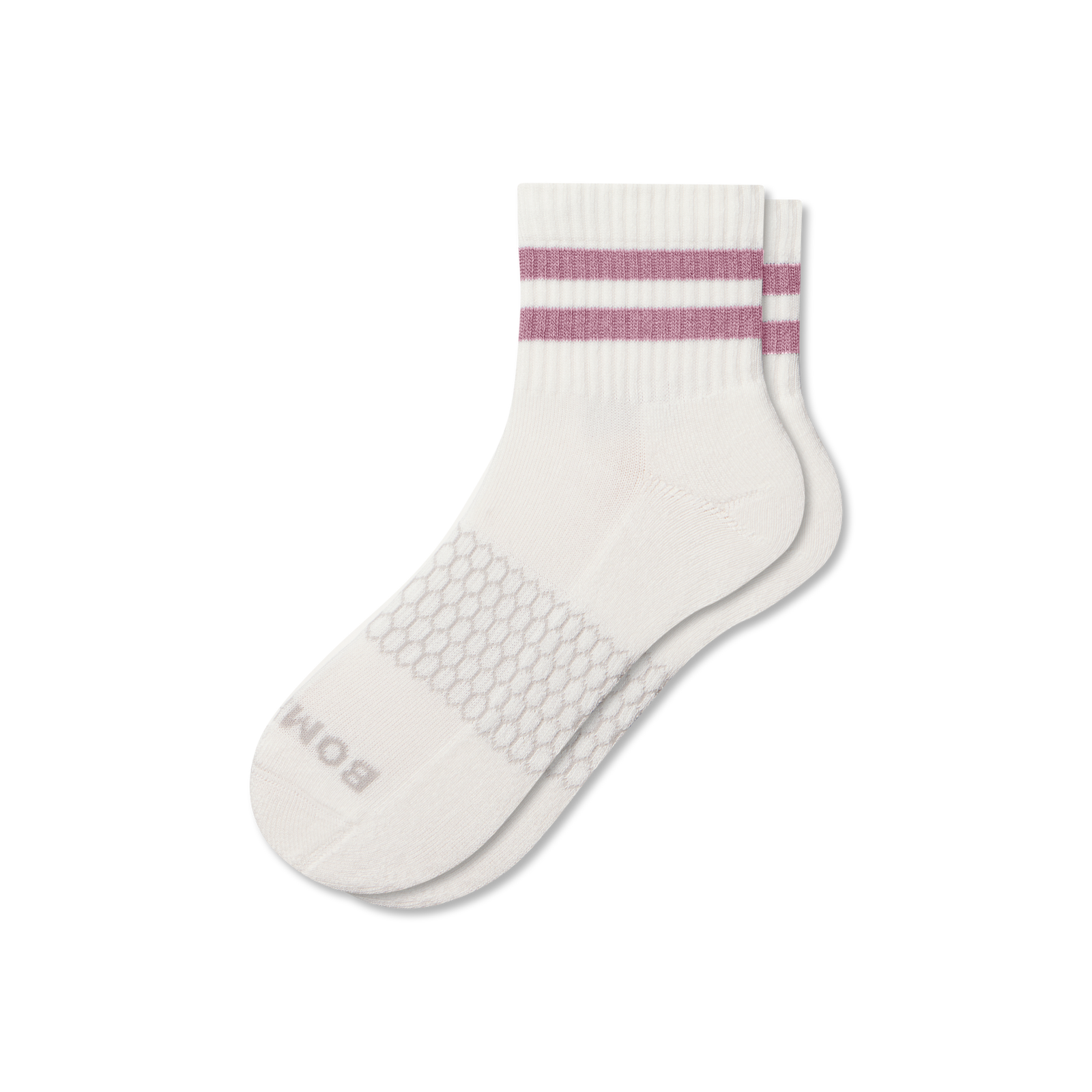 Women's Vintage Stripes Quarter Socks - dried rose L [9006]