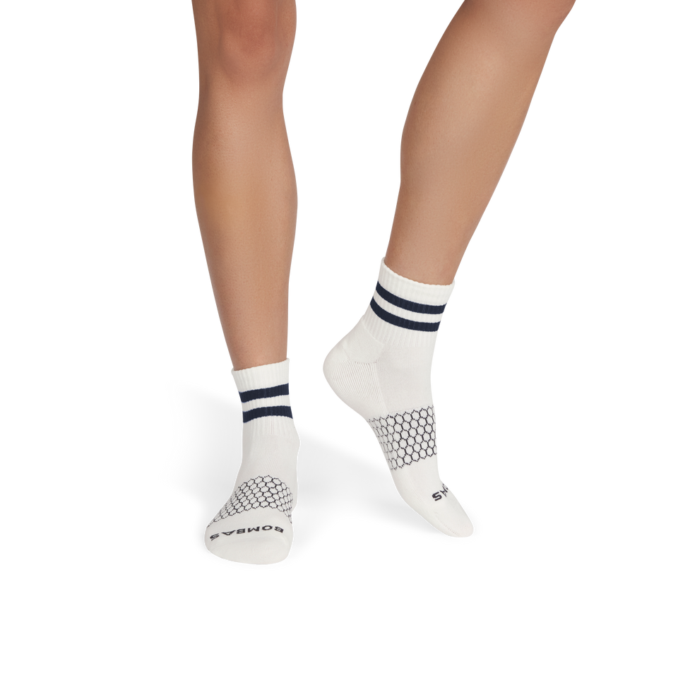Quarter Socks - soft white navy WO1 [9006]