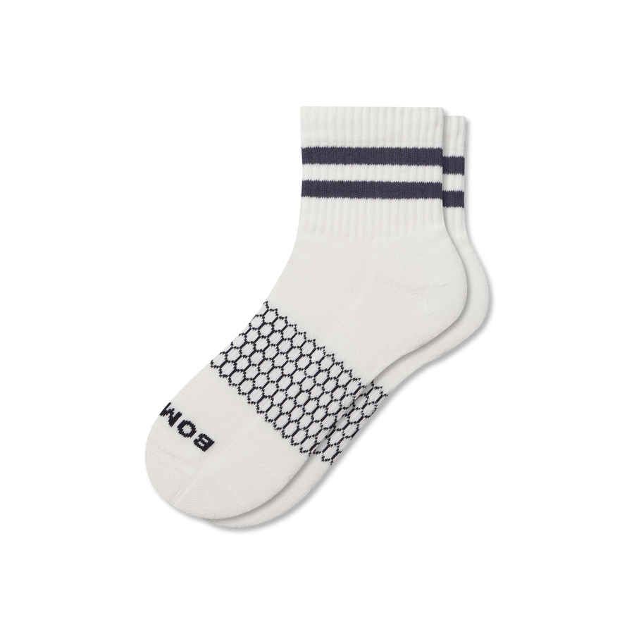 Men's Vintage Stripes Quarter Socks - Smooth Crew Step
