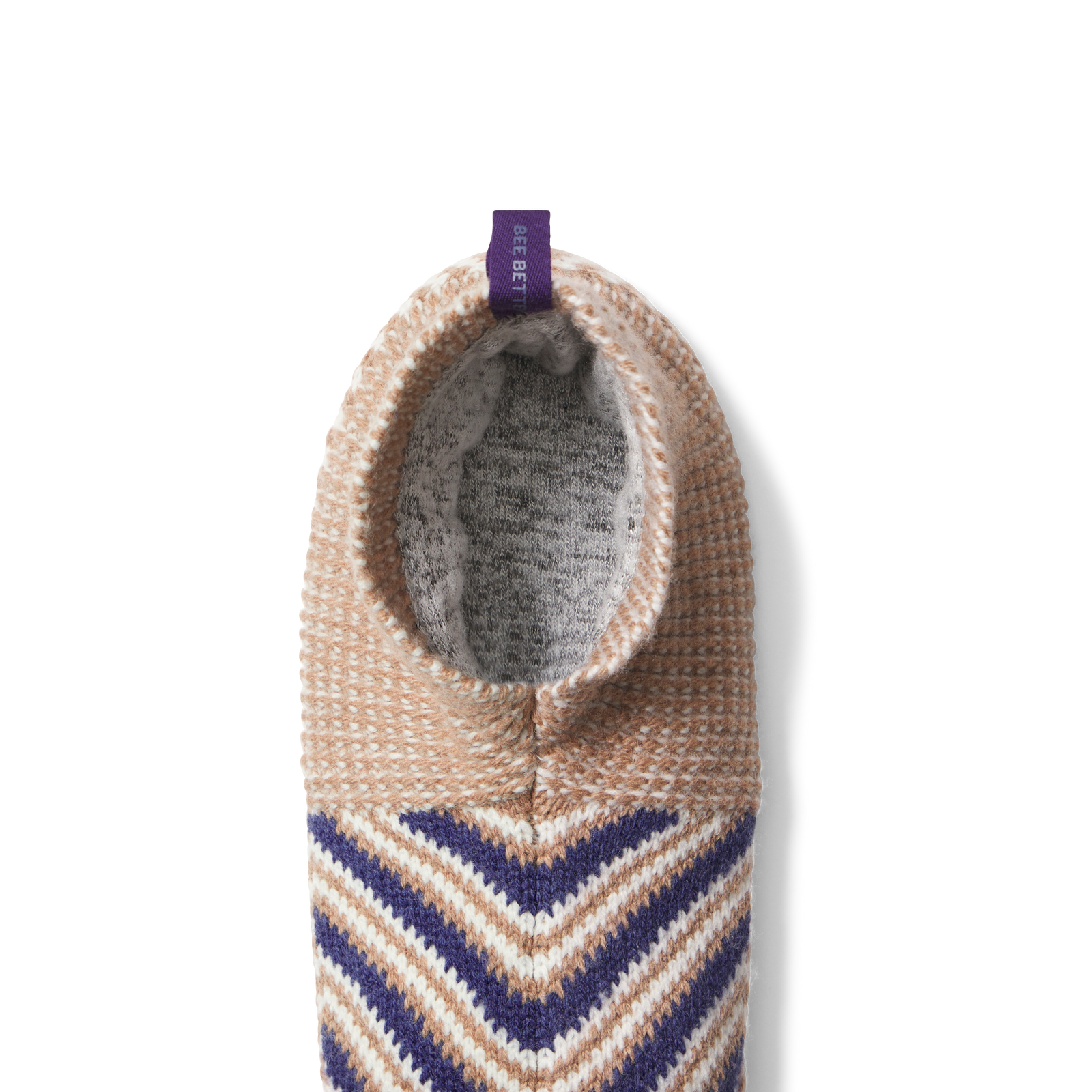 Adult Chevron Gripper Slipper - Deep Tan Detail 2 [9066]