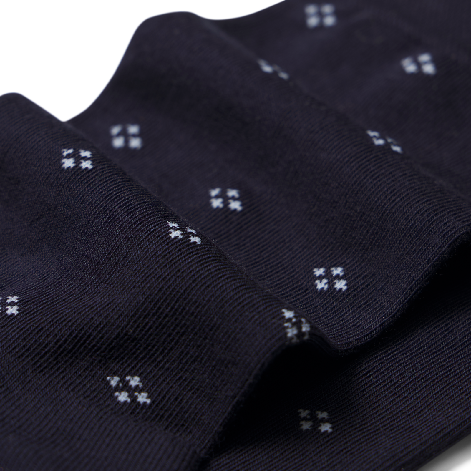 Dress Calf Socks - Navy Diamond Detail [9131]