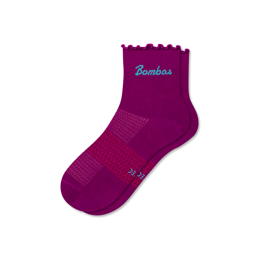 Women’s UltraLite Ruffle Sport Quarter Socks - Light Shift Cushion
