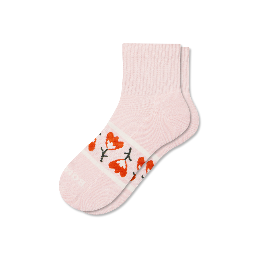 Women's Garden Party Quarter Socks - Daily Ankle Rotation