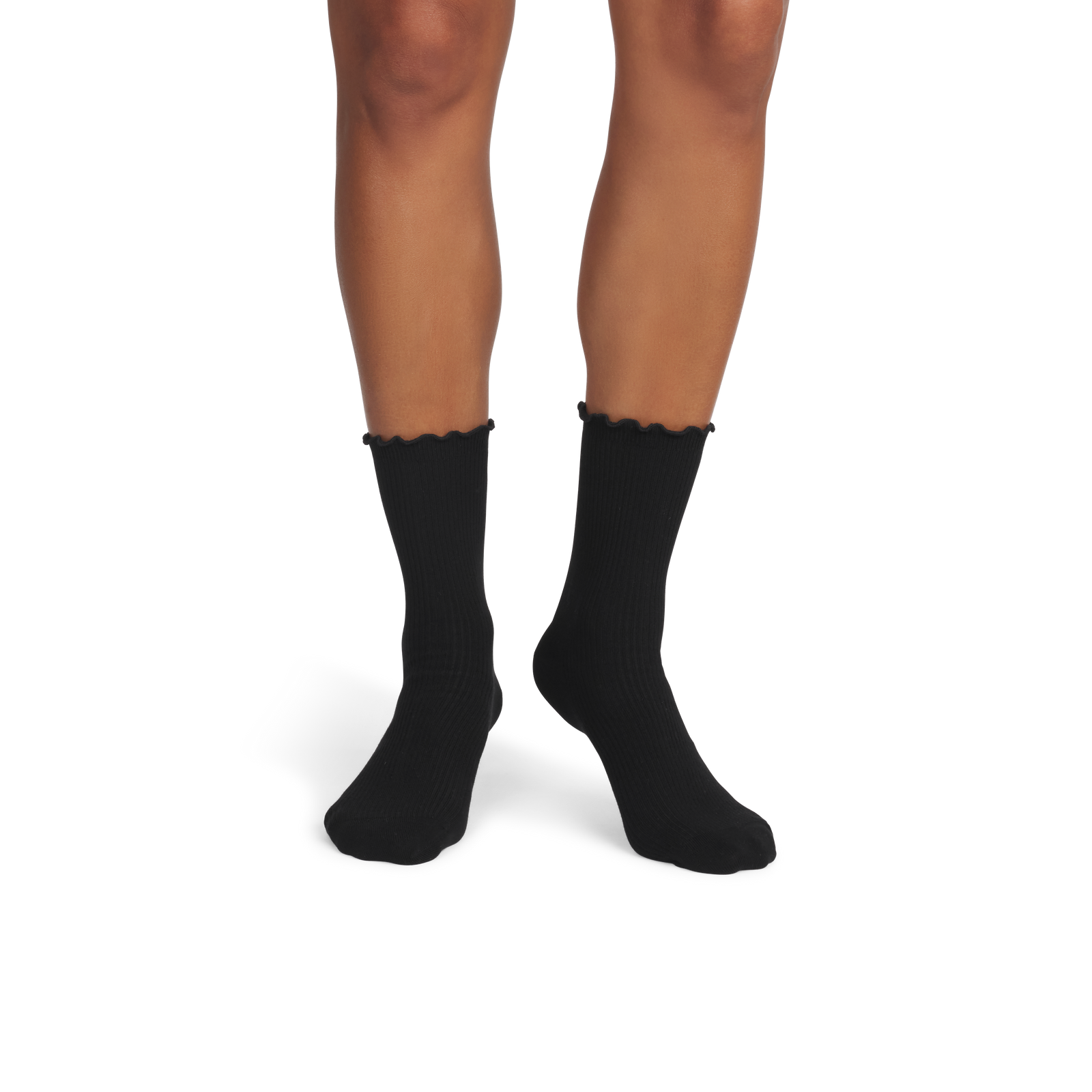 Ruffle Rib Half Calf - Black WO1 [9285]