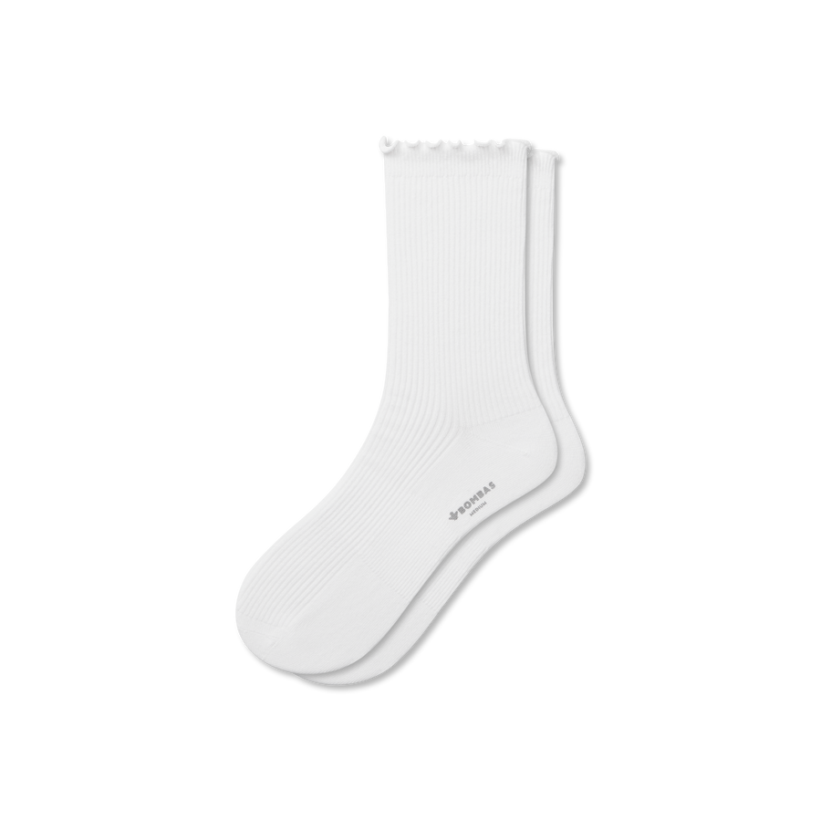 Women's Ruffle Rib Half Calf Socks - Soft No Show Cushion