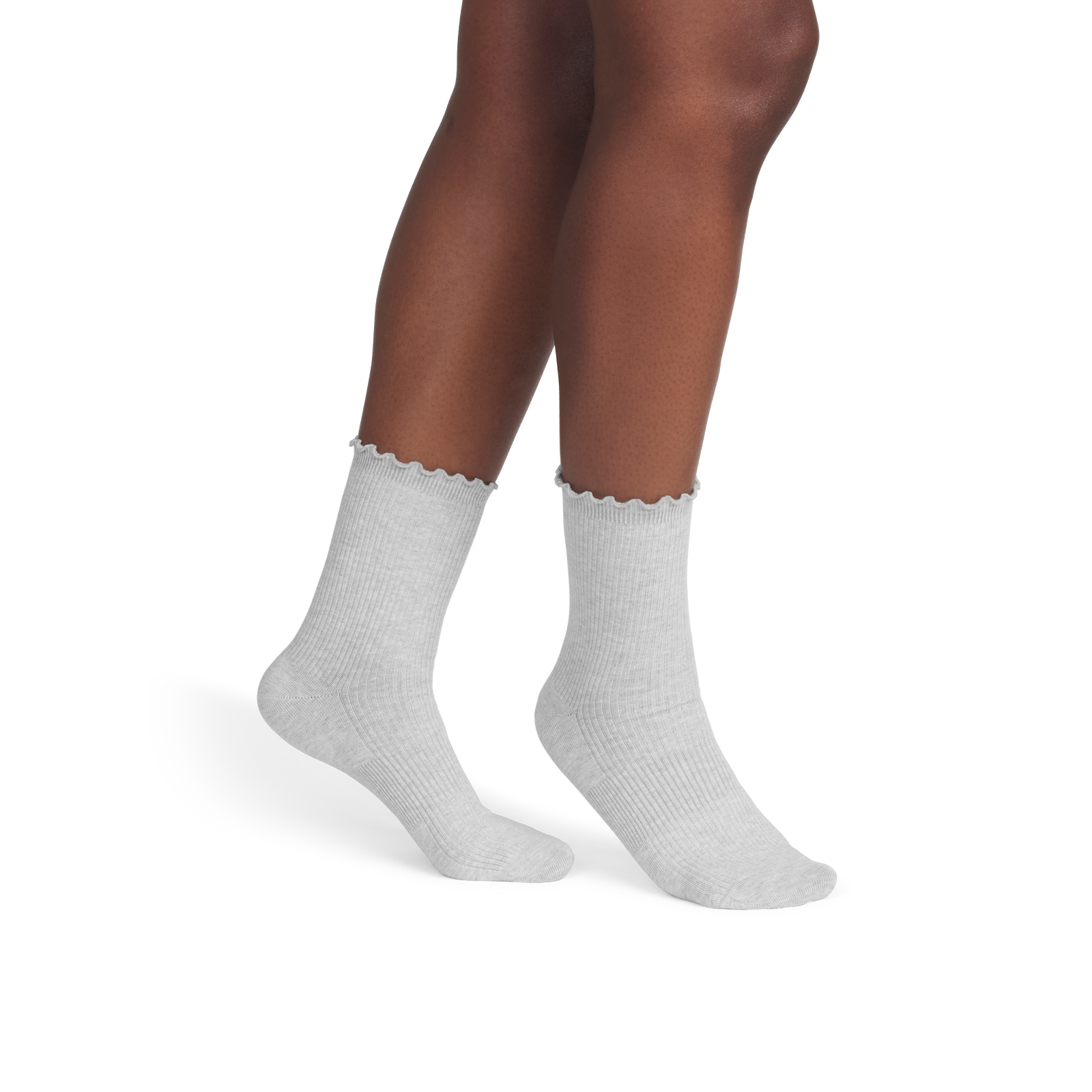 Ruffle Rib Half Calf - Light Grey Heather WO2 [9289]