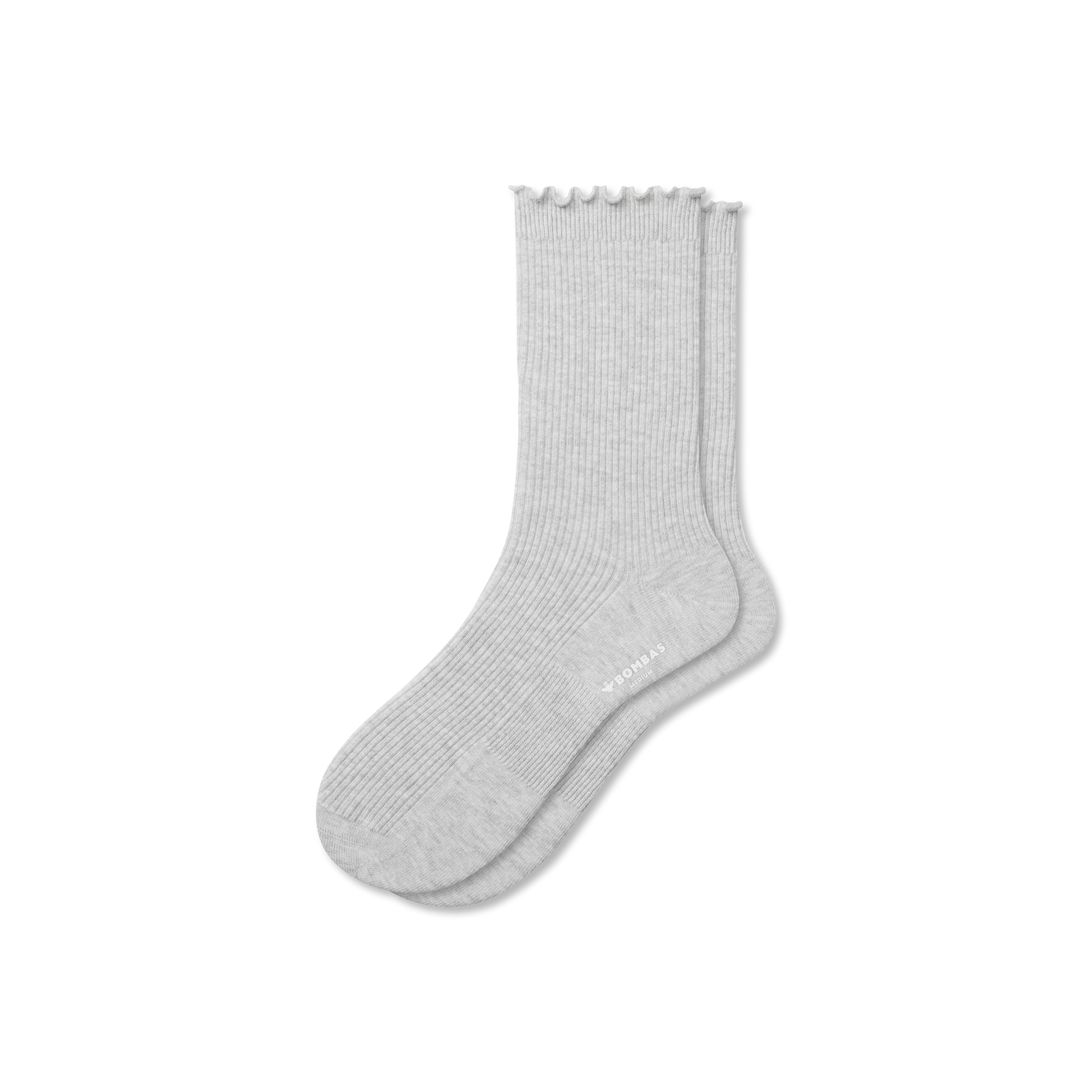 Ruffle Rib Half Calf - Light Grey Heather L [9289]