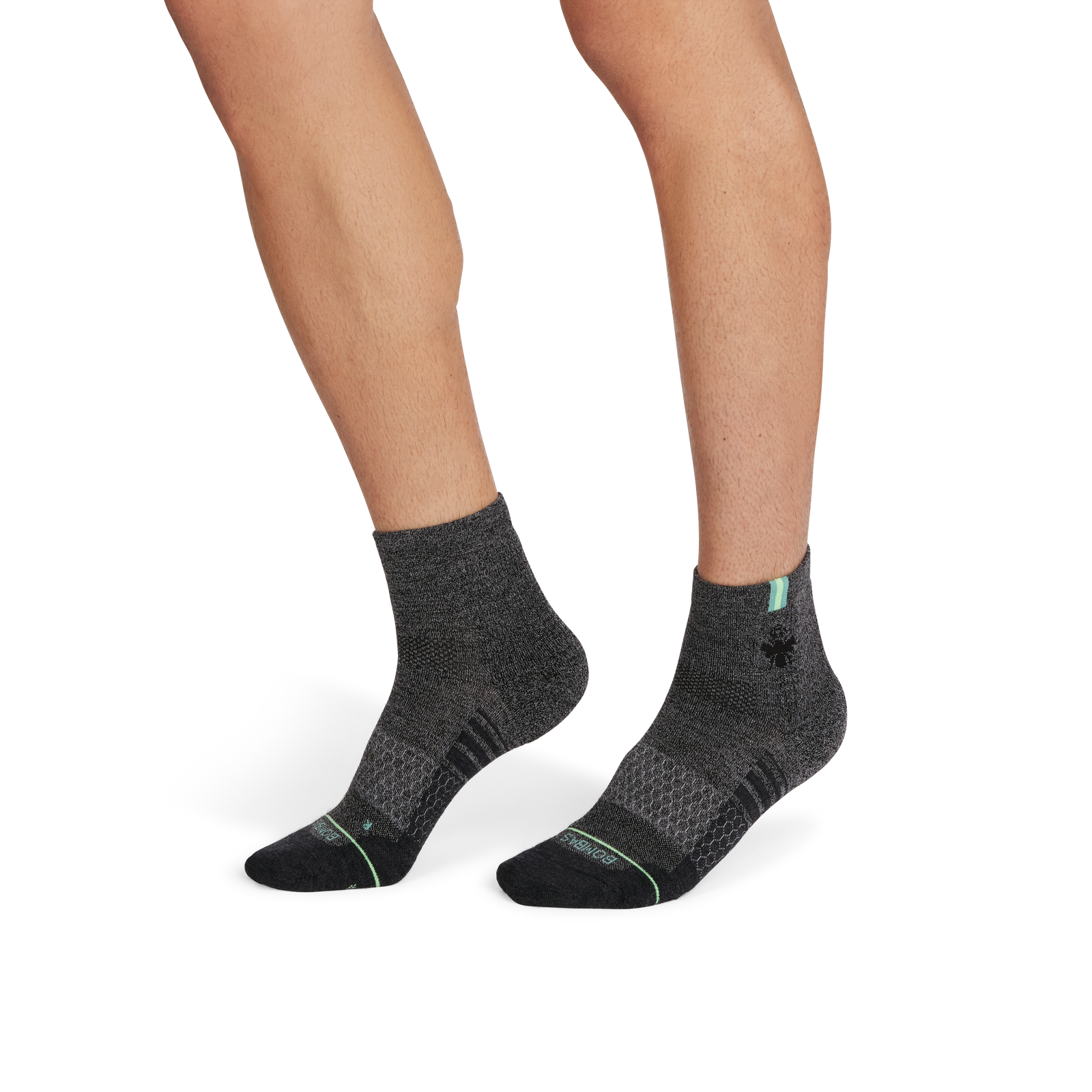 Merino Wool Blend Athletic Quarter Socks - black meteor MO1 [9712]