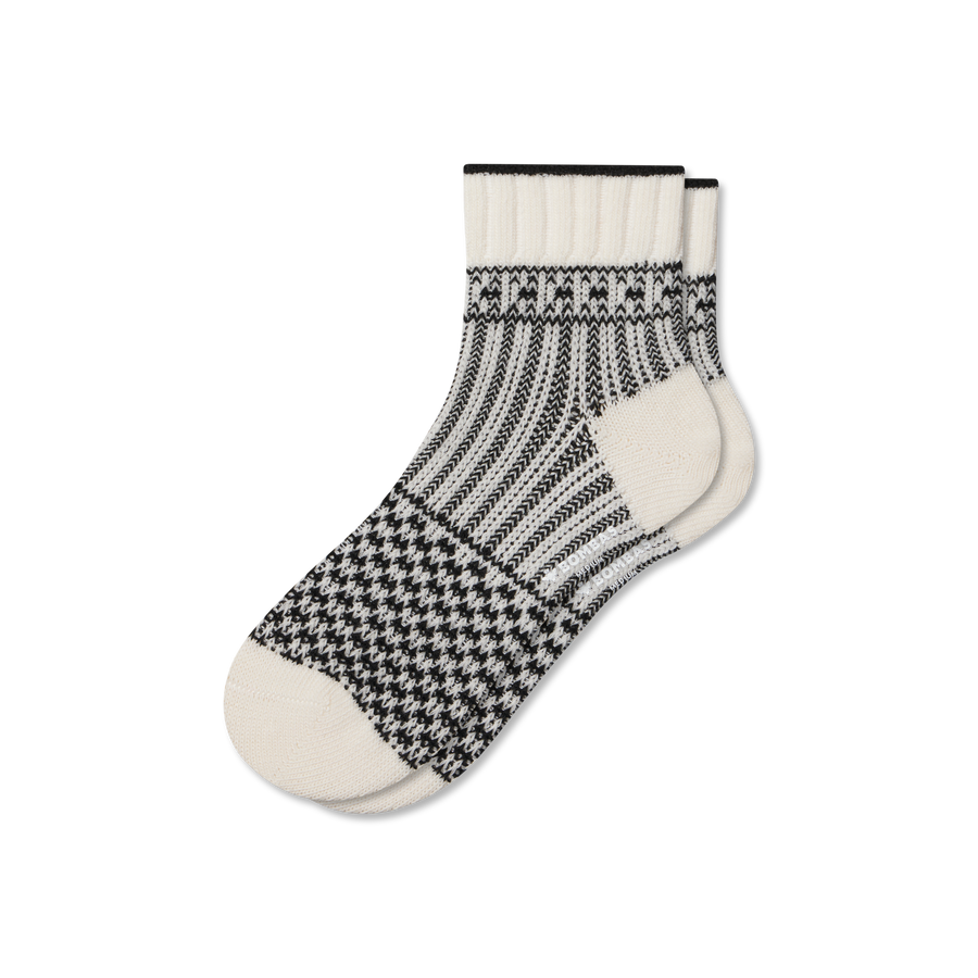 Women's Merino Wool Blend Sweater Quarter Socks - Studio Trail Step