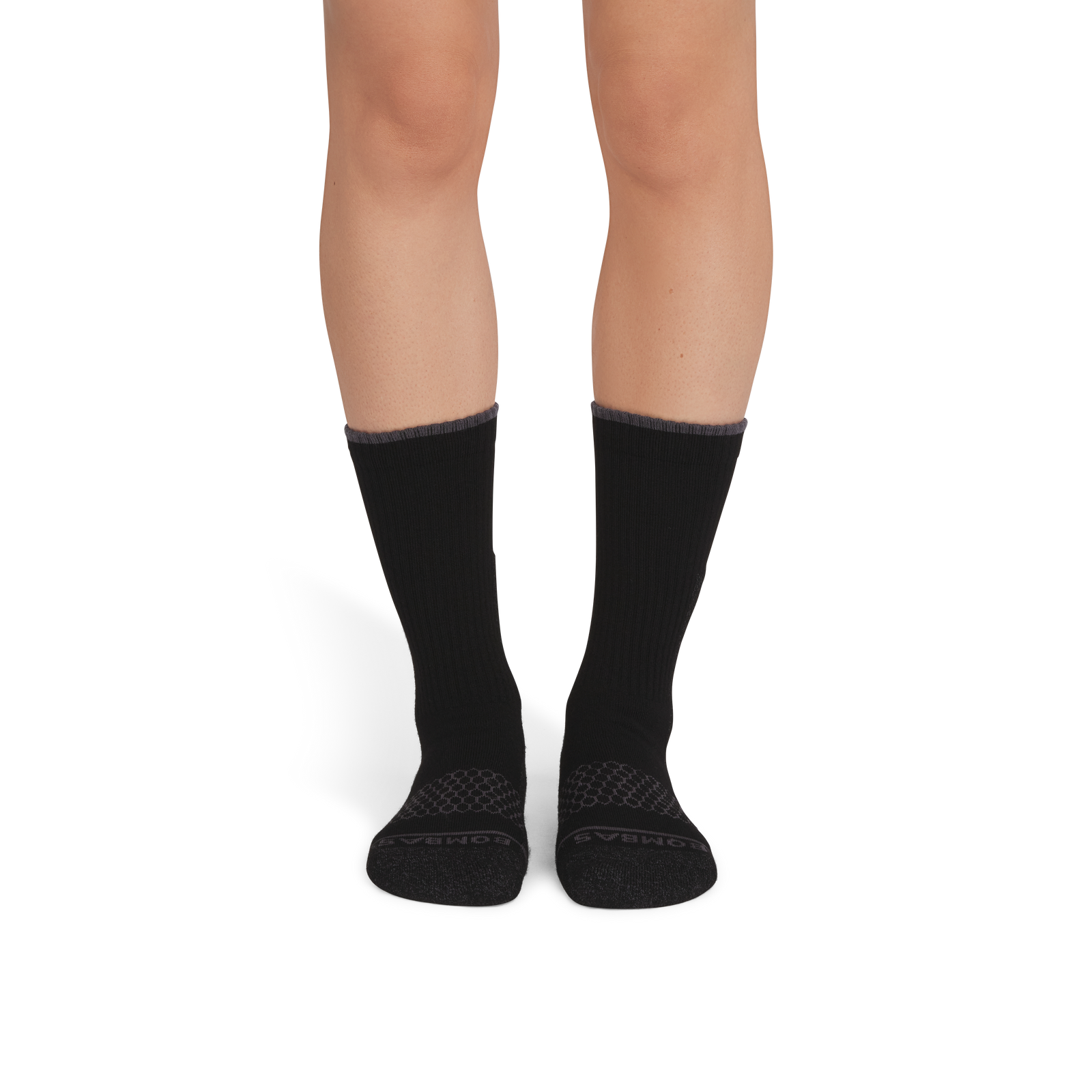 Women's Ultra Strong Merino Blend Calf Socks - Black Charcoal WO1 [9808]