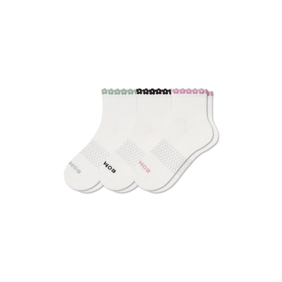 Women's Daisy Chain Quarter Sock 3-Pack - Light No Show Step