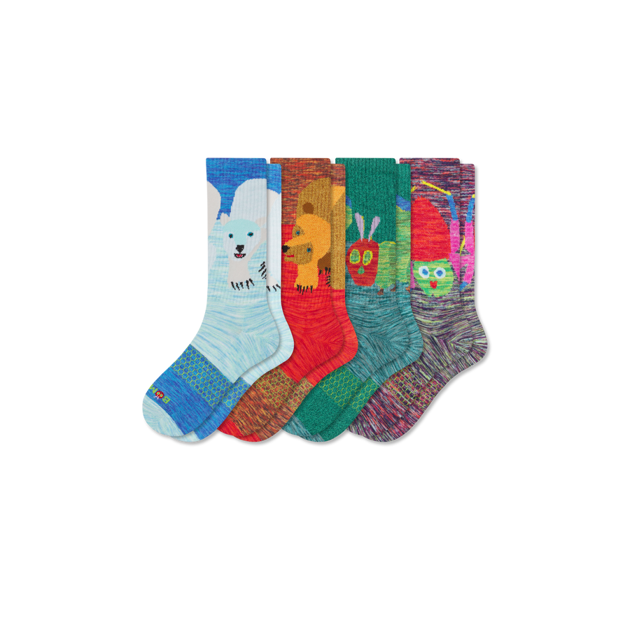 Adult Eric Carle Calf Sock 4-Pack - Light Everyday Fit