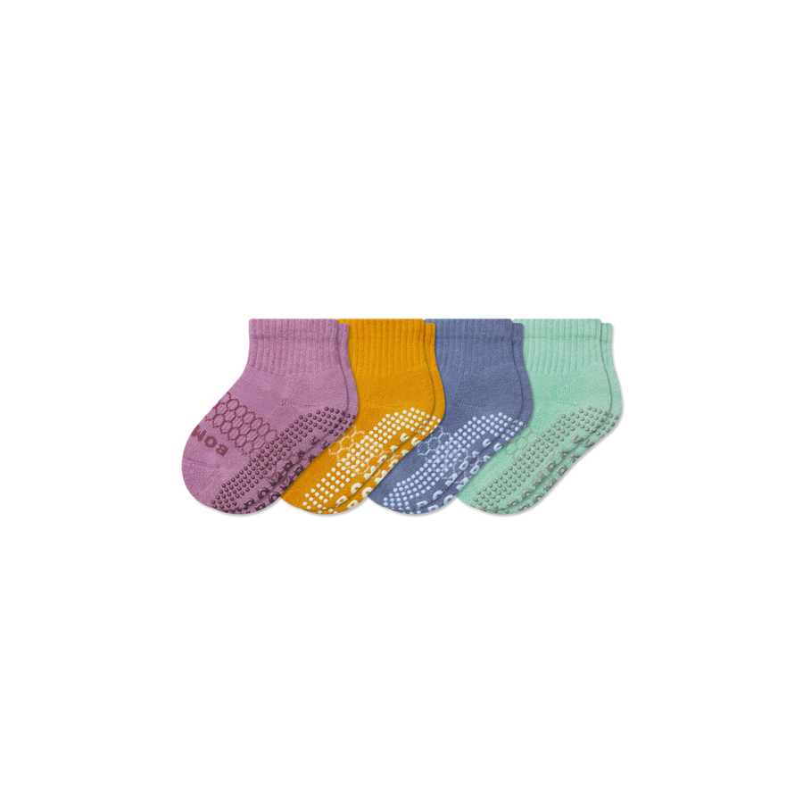 Toddler Solids Gripper Calf Sock 4-Pack - Easy Trail Support