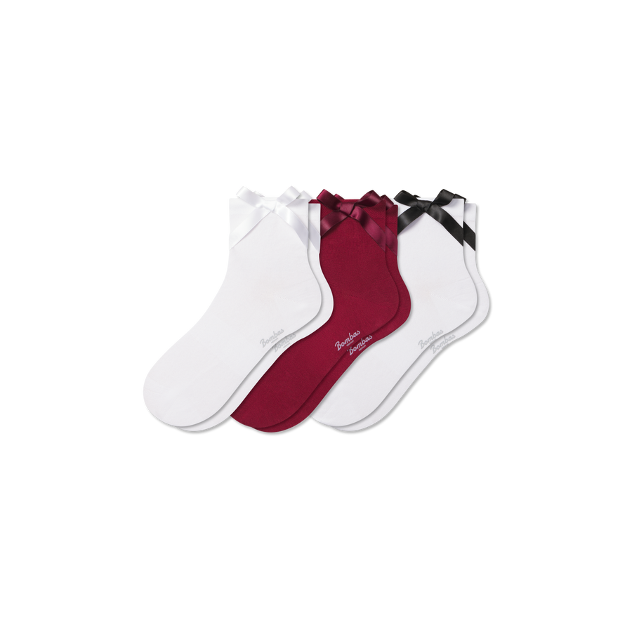 Women's Lightweight Bow Quarter Sock 3-Pack - Steady Shift Pair
