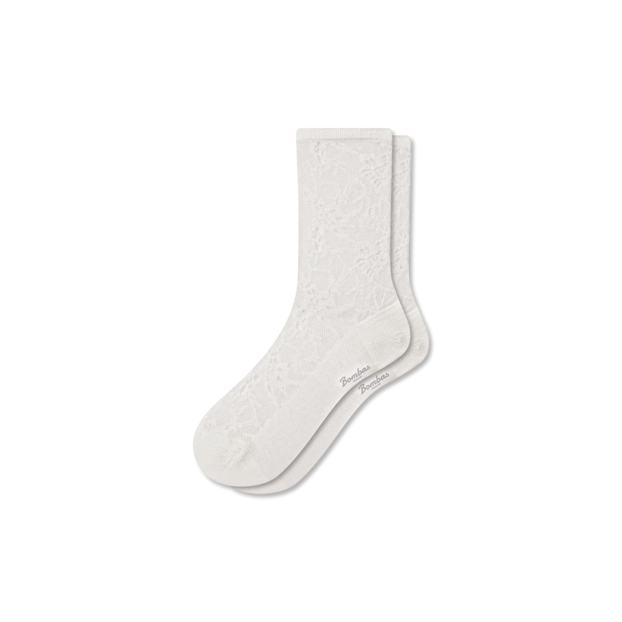 Women’s Floral Lace Half Calf Socks - Fresh Studio Support
